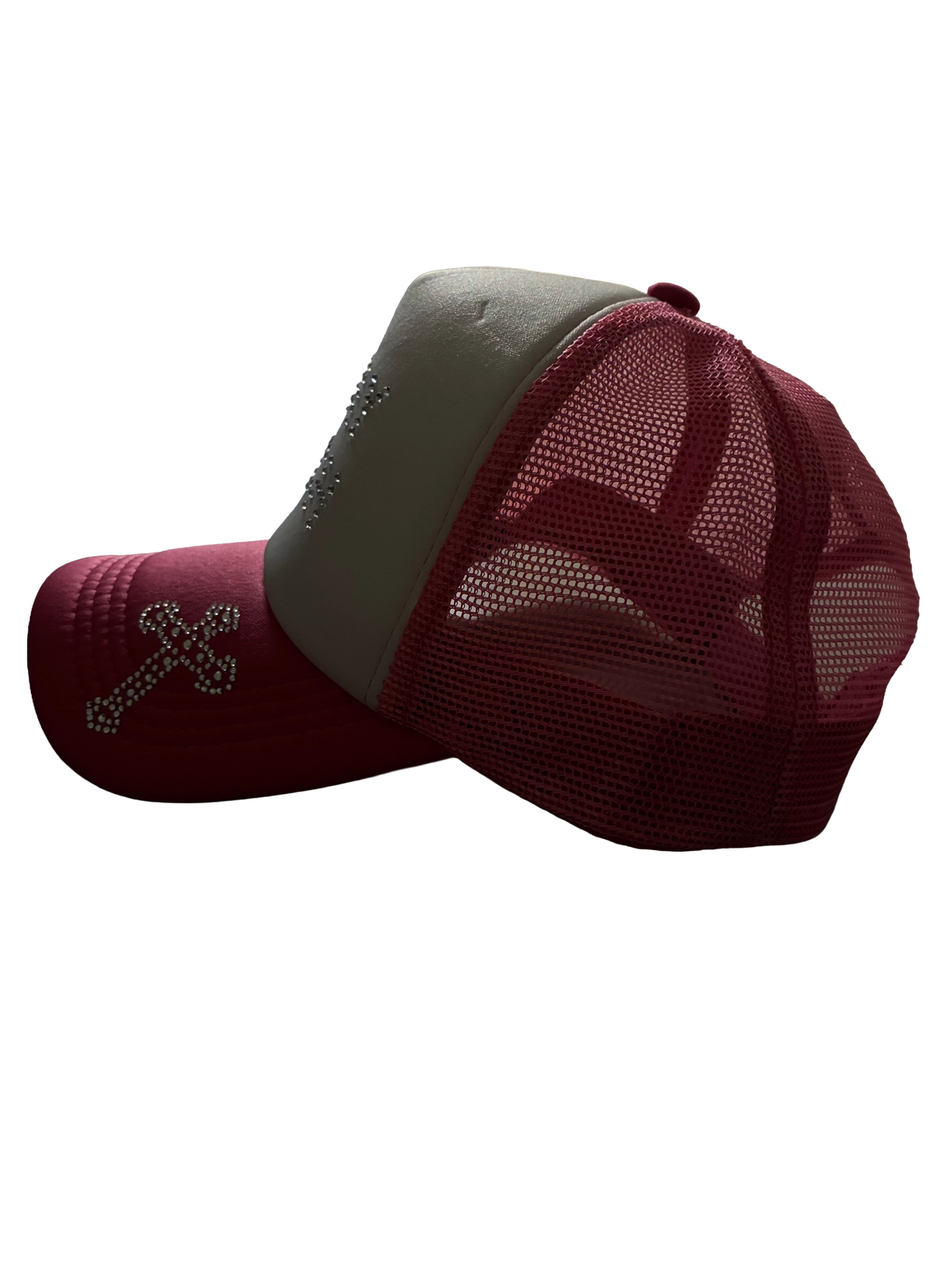 PINK AND WHITE RHINESTONE SNAPBACK
