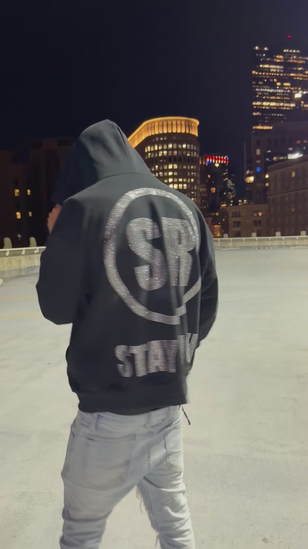 STAY RICH RHINESTONE HOODIE